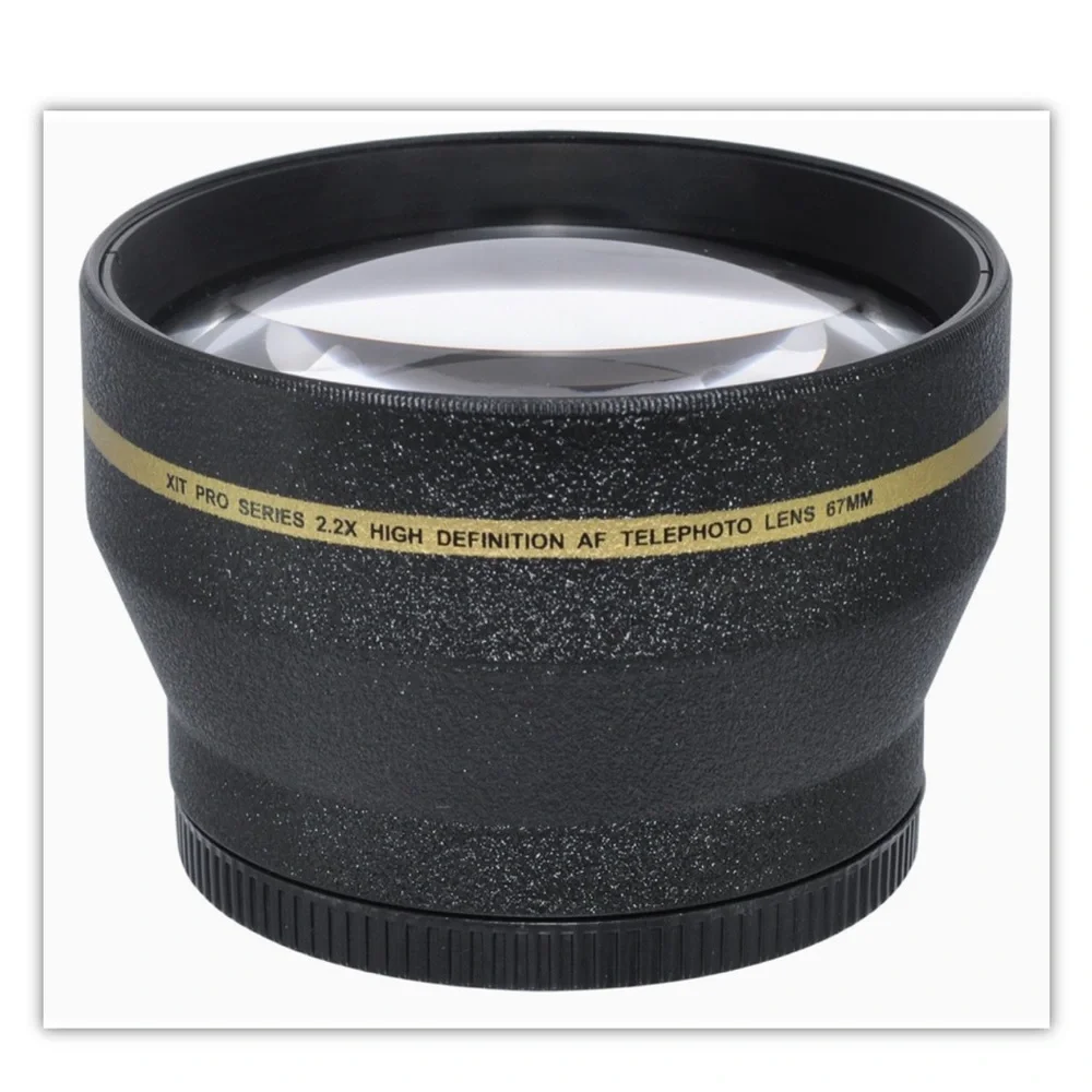 Xit XT2X67 67mm 2.2X Telephoto Auxiliary Screw On Lens (Black) New In Box